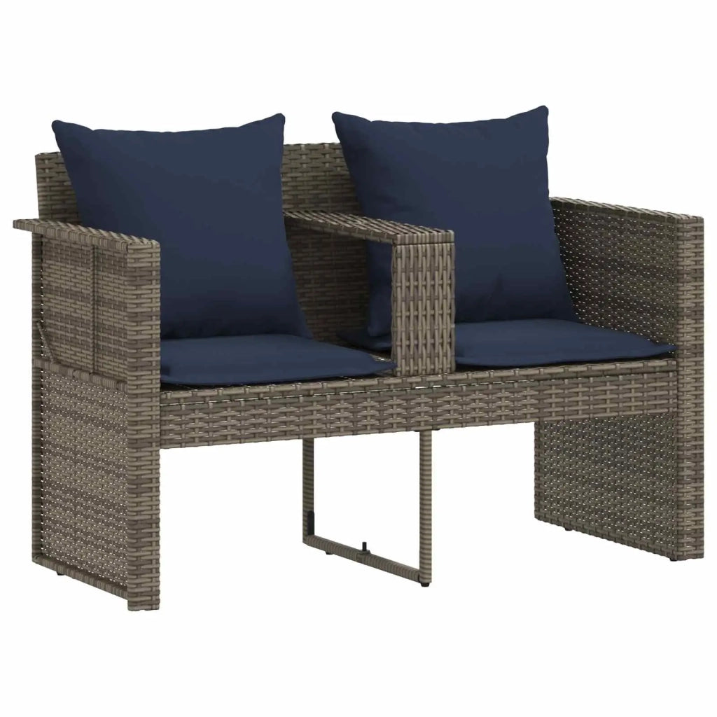 Divano da giardino 8 pcs Grigio e Blu Navy polyrattan 42025903