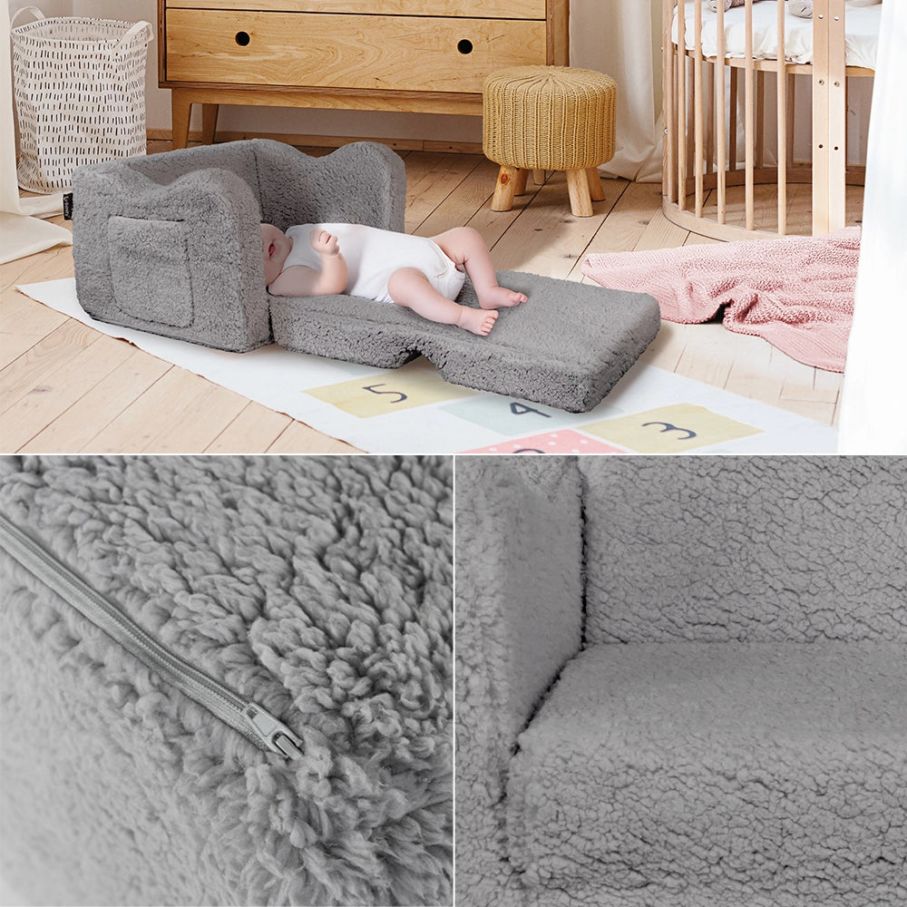 Vicco Poltrone per bambini Grigio 60 x 36 cm Pieghevole