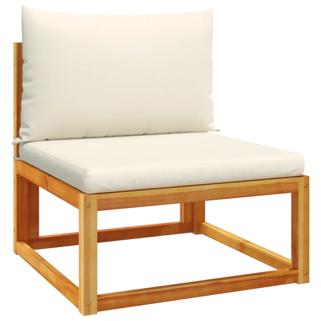 Set di divani da giardino 4 pezzi con cuscini in legno di acacia e rattan