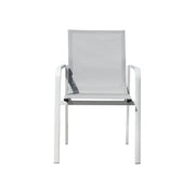 Sedia Samo Alluminio Bianco Text Grigio Chiaro Moia