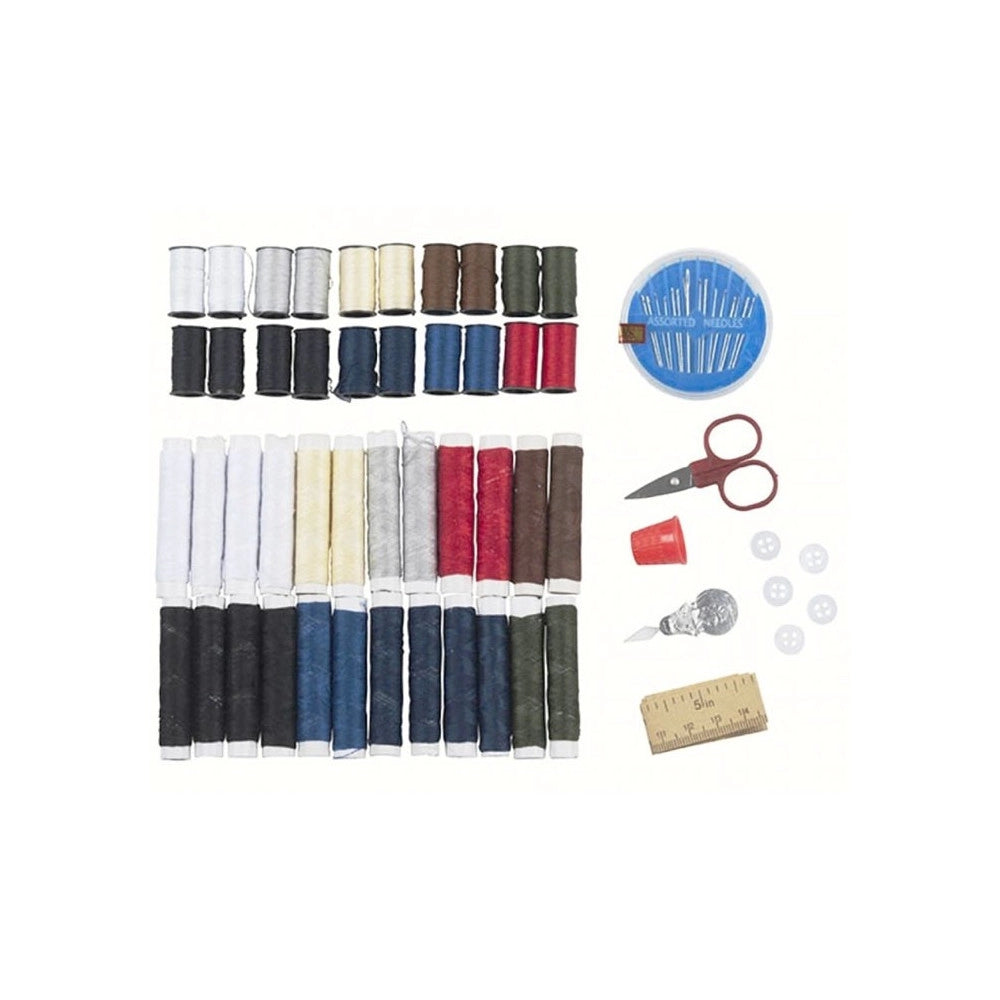 Trade Shop - Kit Cucito Per Casa O Viaggio Da 68 Pezzi Con Forbice Metro Ditale Incluso -
