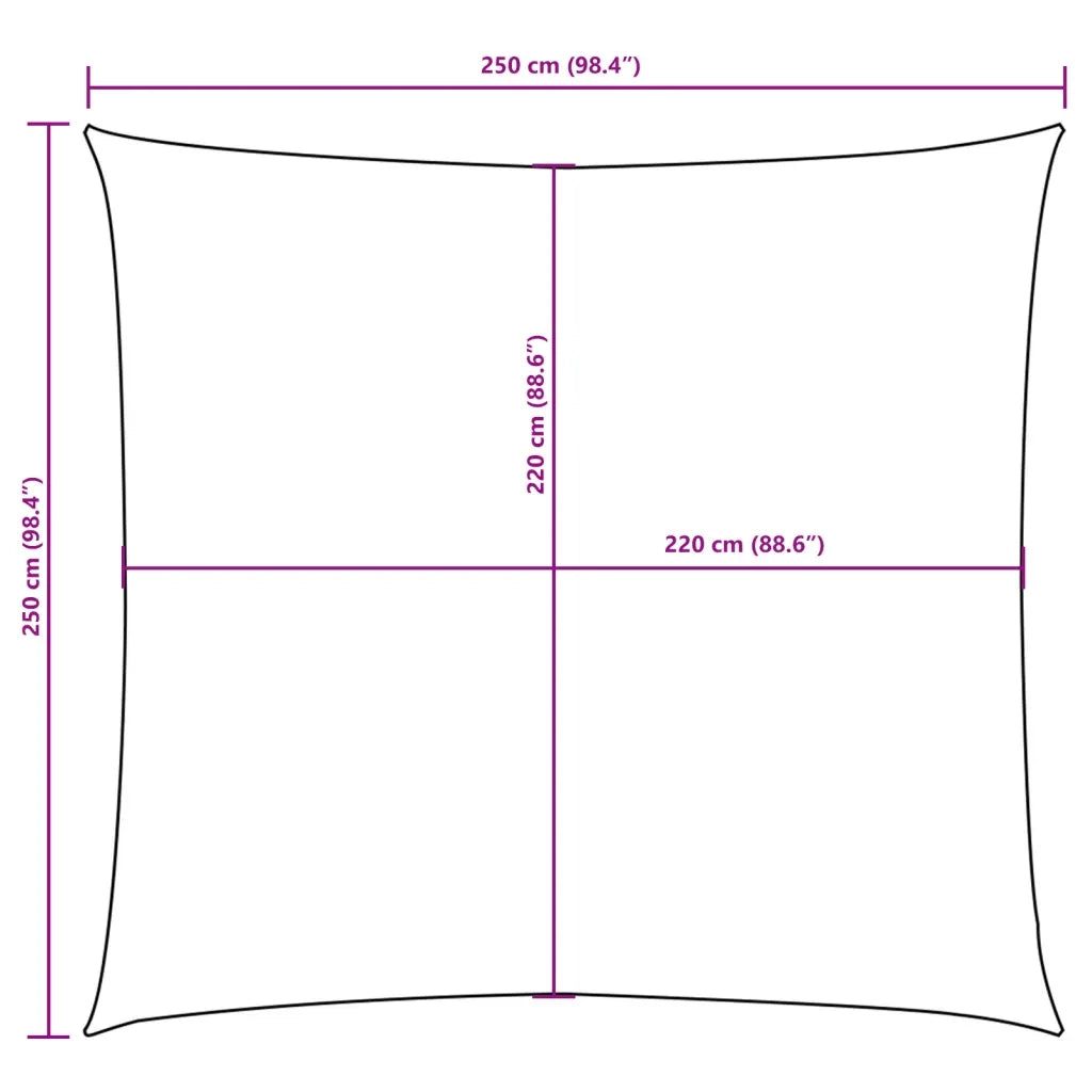 Vela Parasole | Telo Ombra | Vela da ombra in Tela Oxford Quadrata 2,5x2,5 m Crema