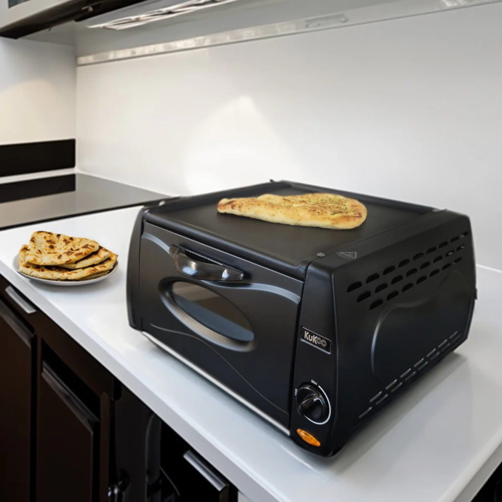 Mini Forno Tandoori Elettrico Fornetto per Pizza Piadine Panini con Piastra Superiore Anti Aderente per Ricette orientali Capacità 13L 2100W