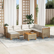 Set Divano da Giardino 8 pz con Cuscini Beige in Polyrattan 3261946