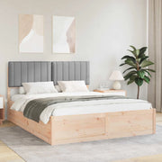 Letto con Testiera Rivestita Grigio chiaro 150 x 200 cm