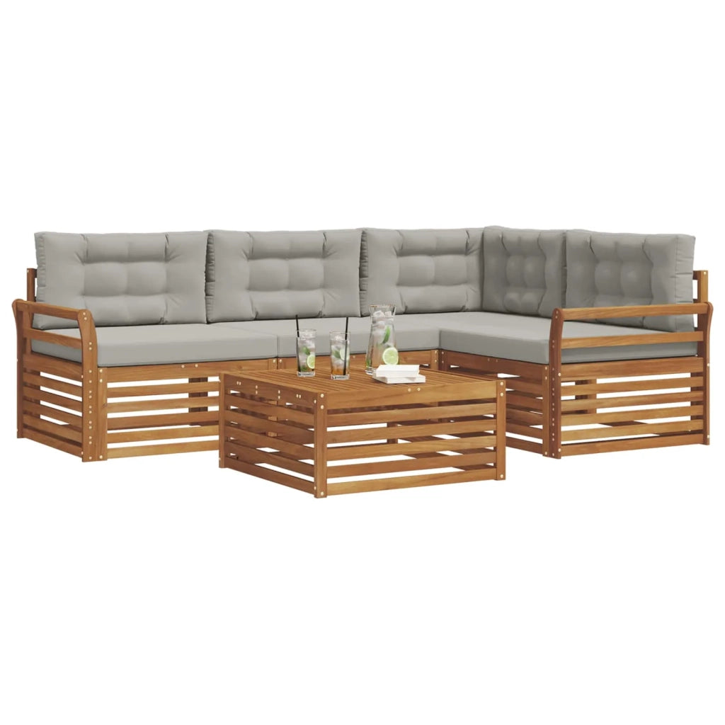 Set di divani da esterno 5 pcs Grigio Naturale e Chiaro 3373421