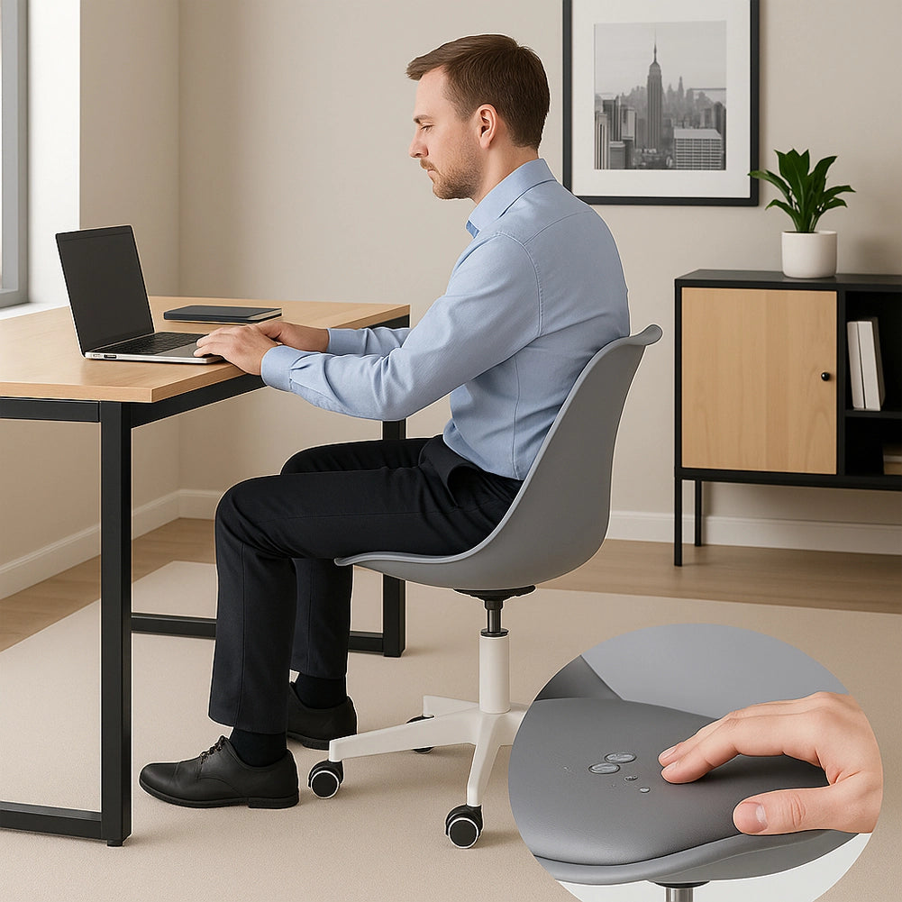 Sedia da Ufficio Full Grigio Poltrona da Studio e Casa Ergonomica con Ruote