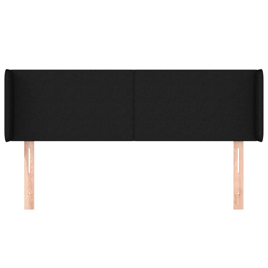 Testiera ad Orecchio Nera 147x16x78/88 cm in Tessuto 3118488