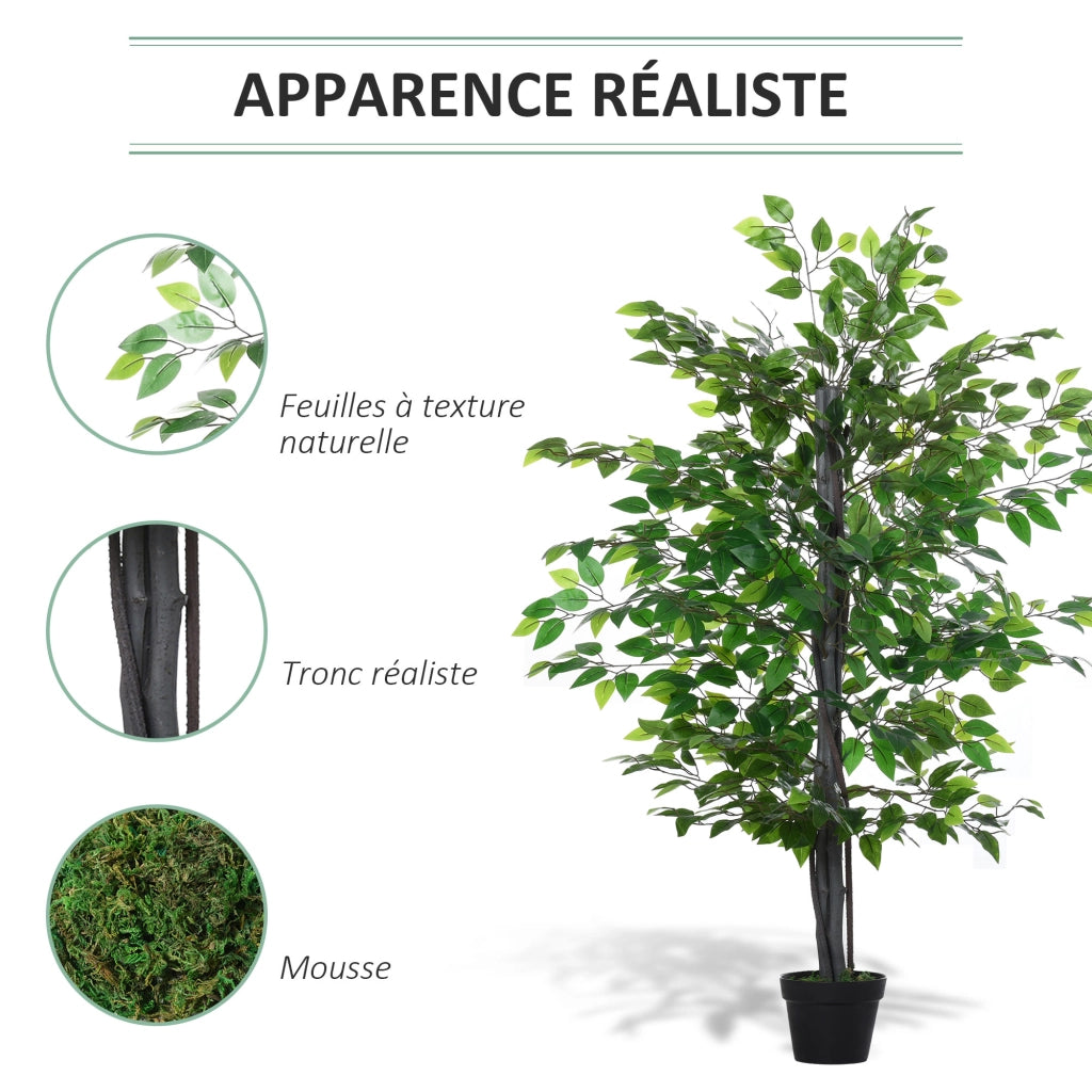 Albero Finto Ficus Artificiale ¨C Minimal ¨C H145cm con Vaso