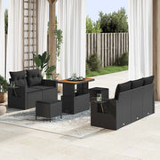 Set Divano da Giardino con cuscino 10 pcs Nero polyrattan 3363639