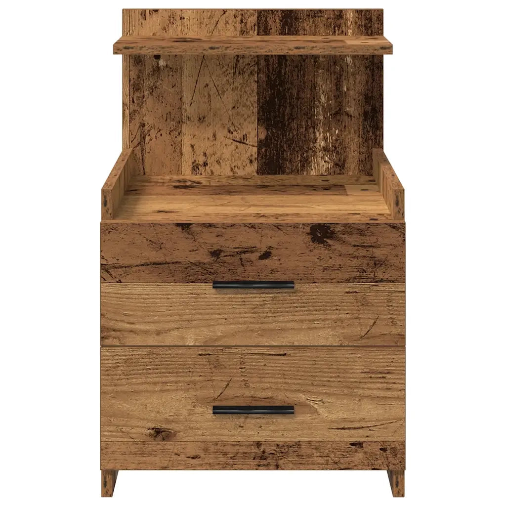 Comodini 2 pz con 2 cassetti in legno vecchio 40x36,5x62 cm 858647