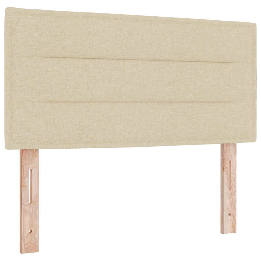 Letto a molle con testiera Crema 120 x 190 cm Tessuto 3338599