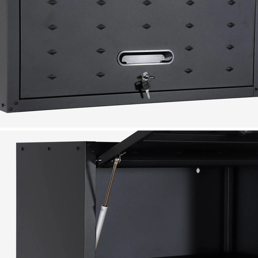 Set di 2 mobili contenitori alti per garage, nero