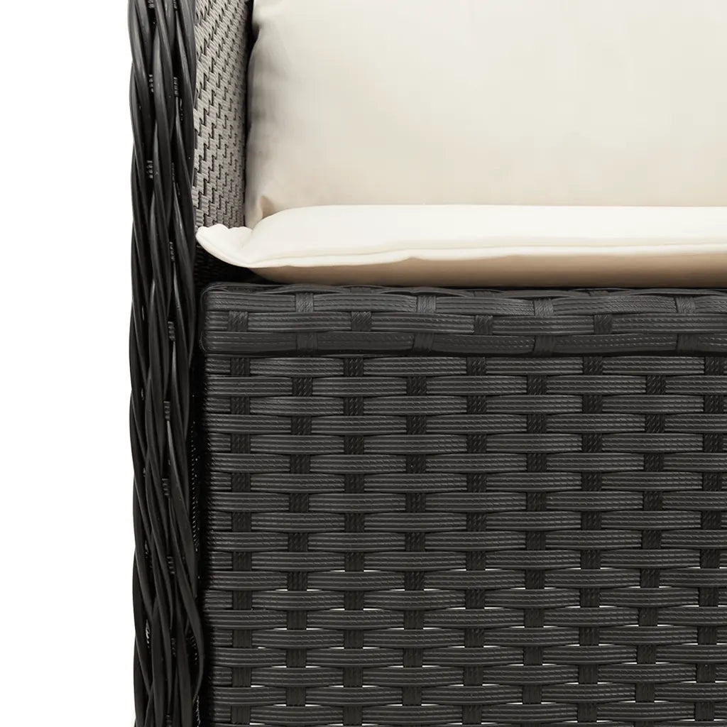 Set Divani da Giardino 5 pz con Cuscini Nero in Polyrattan 3262739