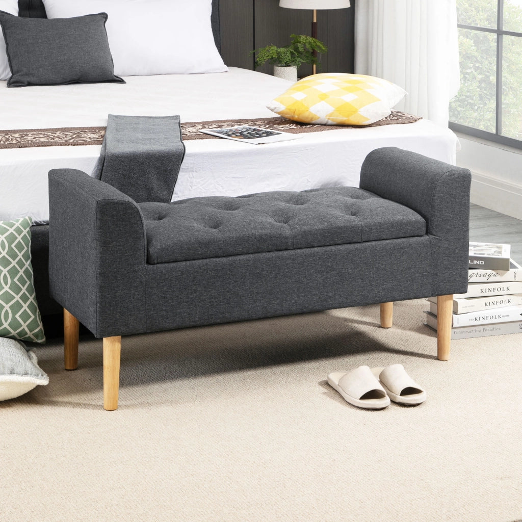 Divano imbottito con cassetti ¨C Minimal ¨C 116x44x58 cm grigio scuro