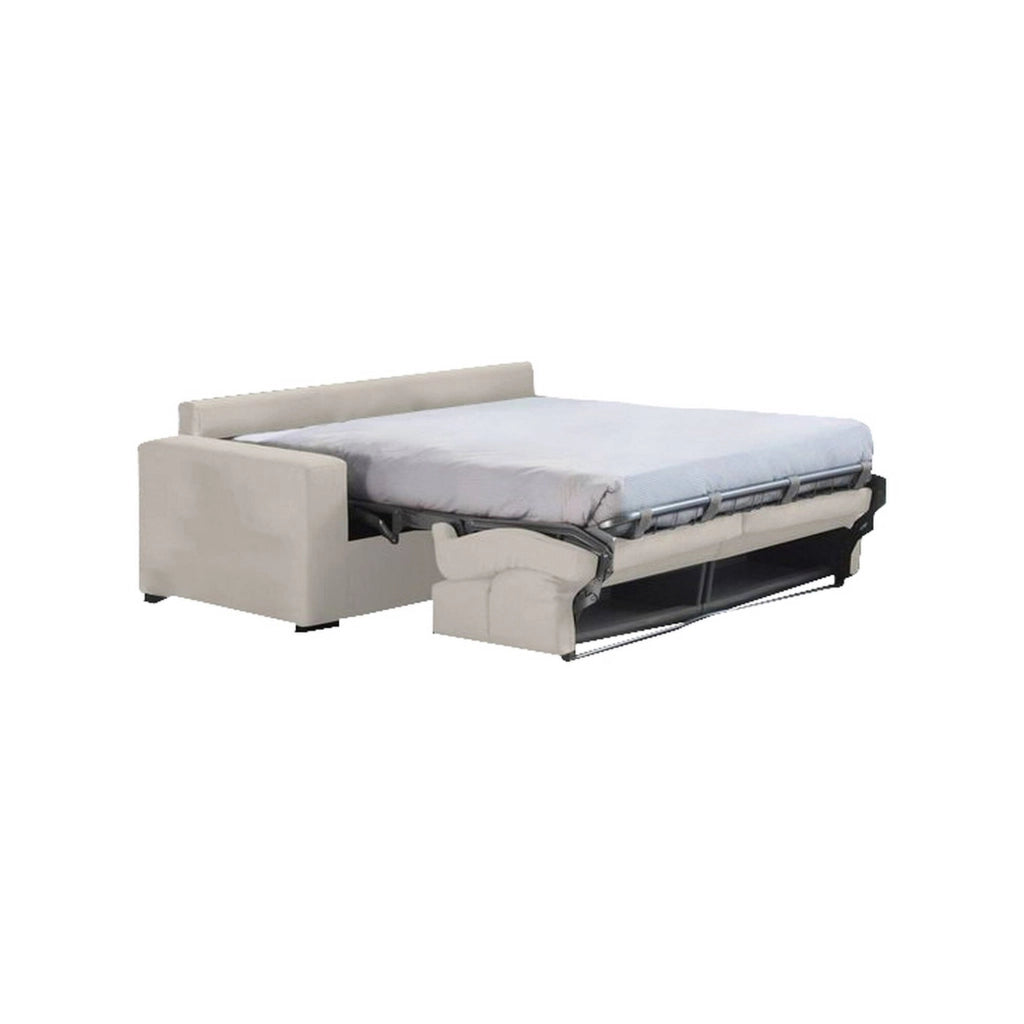 None, Divano Letto 2 Posti Sfoderabile Made in Italy, 180x95 cm Beige