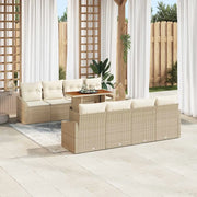Set da Pranzo per Giardino con cuscino 9 pcs Beige e Crema 3349812