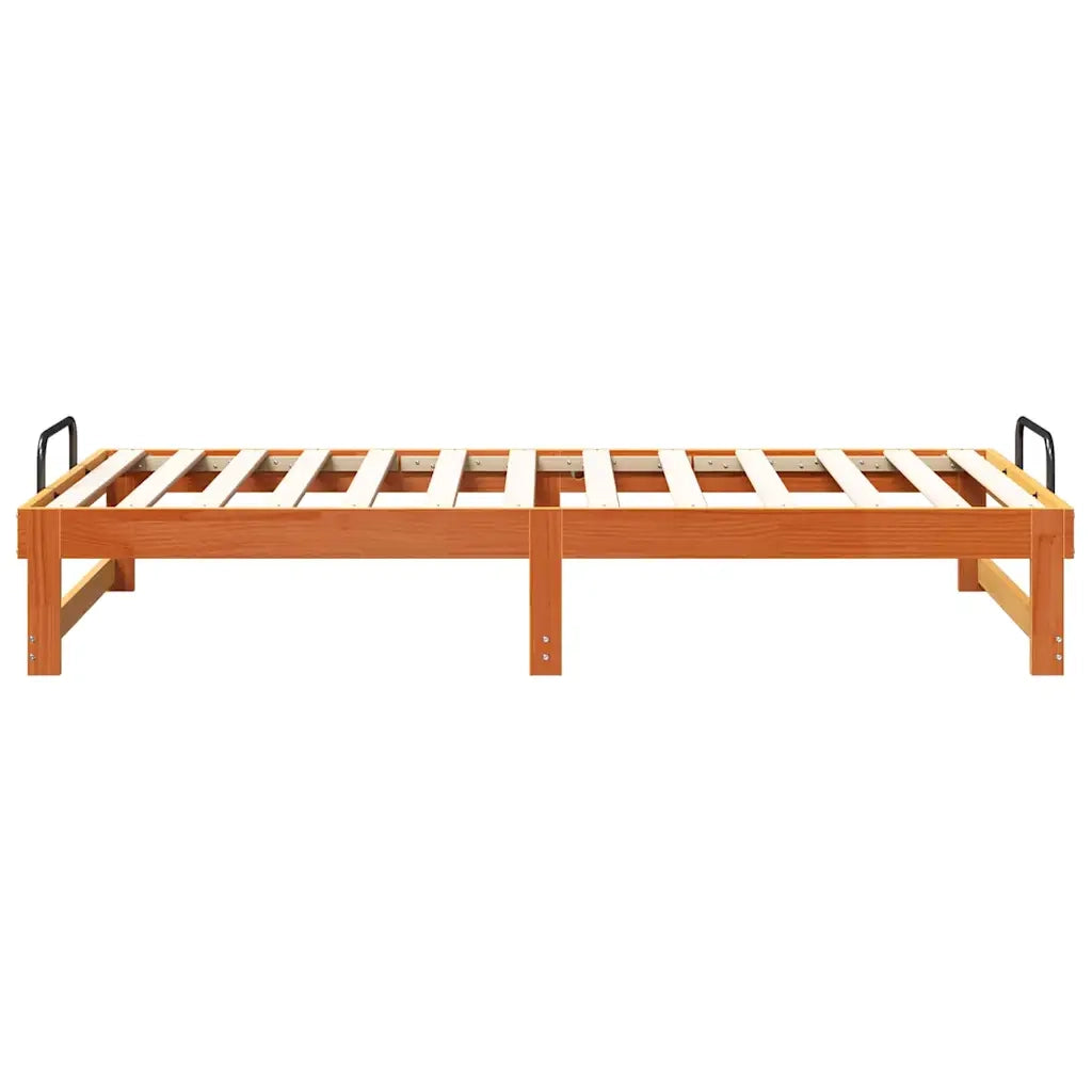 Struttura del letto Marrone 90 x 190 cm Pino massello 873153