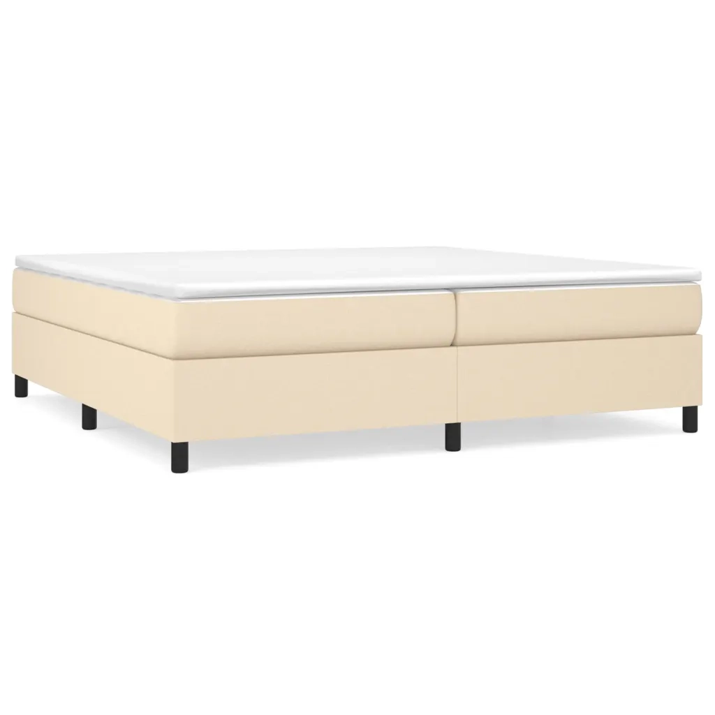 Struttura Letto a Rete a Molle Crema 200x200 cm in Tessuto