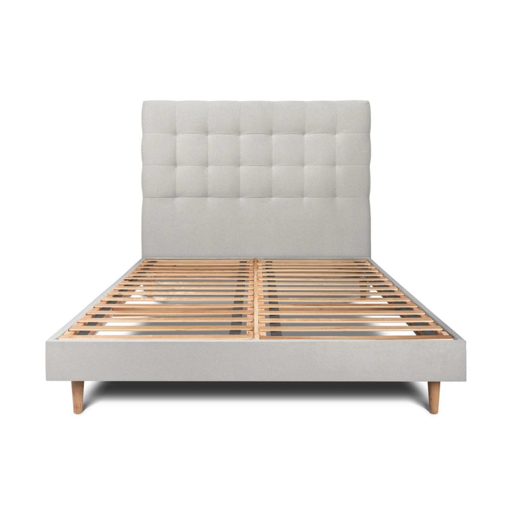 Letto 150x190 cm con testata imbottita - Tessuto velluto