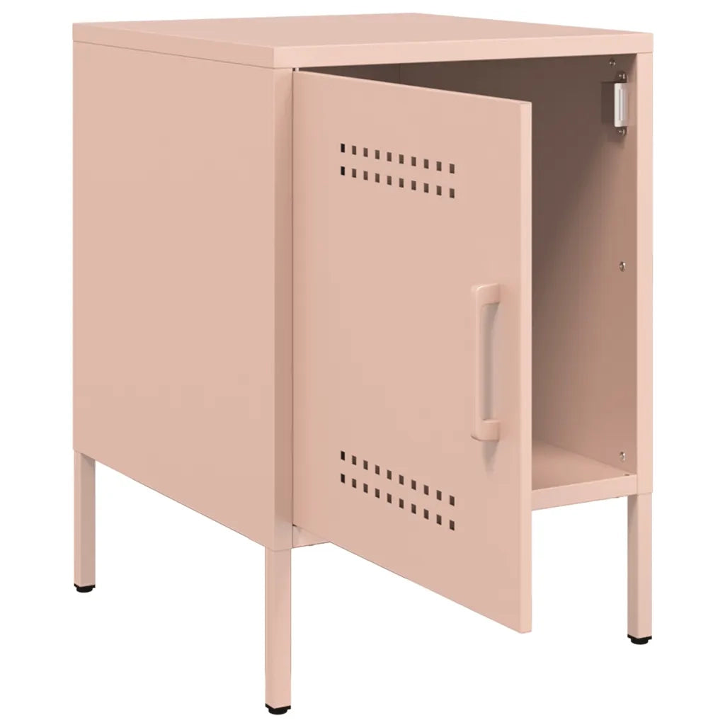 Comodino Rosa 36x39x50,5 cm in Acciaio 842912