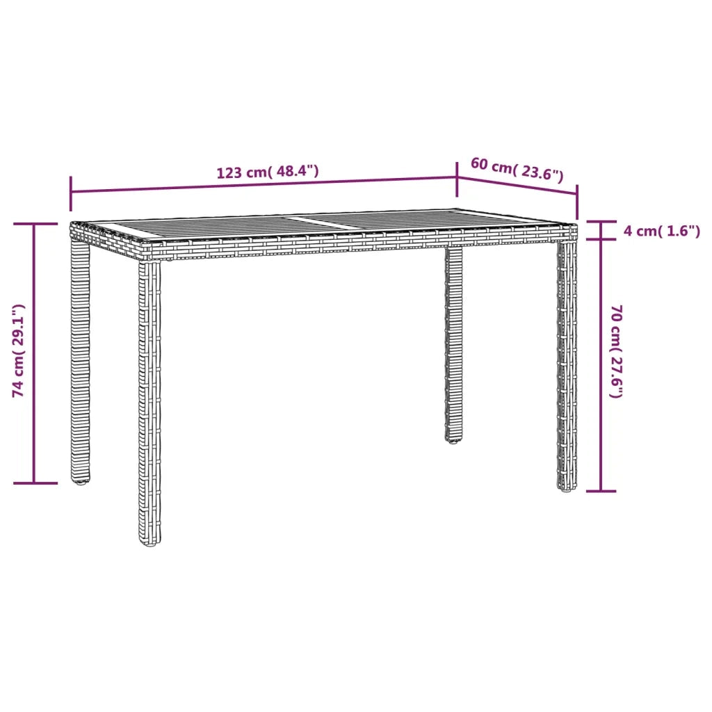 Set da Pranzo da Giardino 3 pz con Cuscini Polyrattan Grigio 3095500
