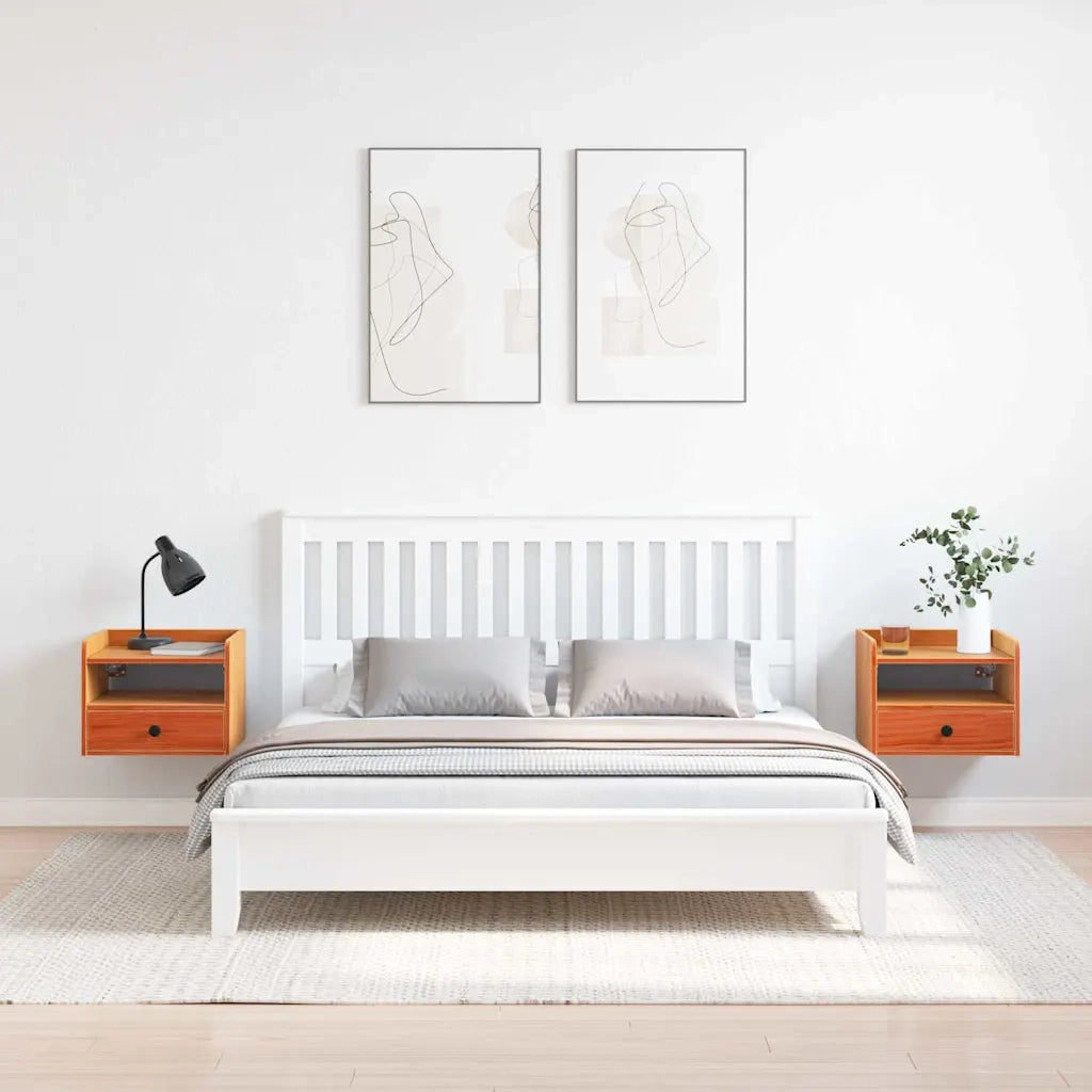 Comodino con cassetto 2 pcs Marrone cerato 38 x 36 x 29,5 cm 873516