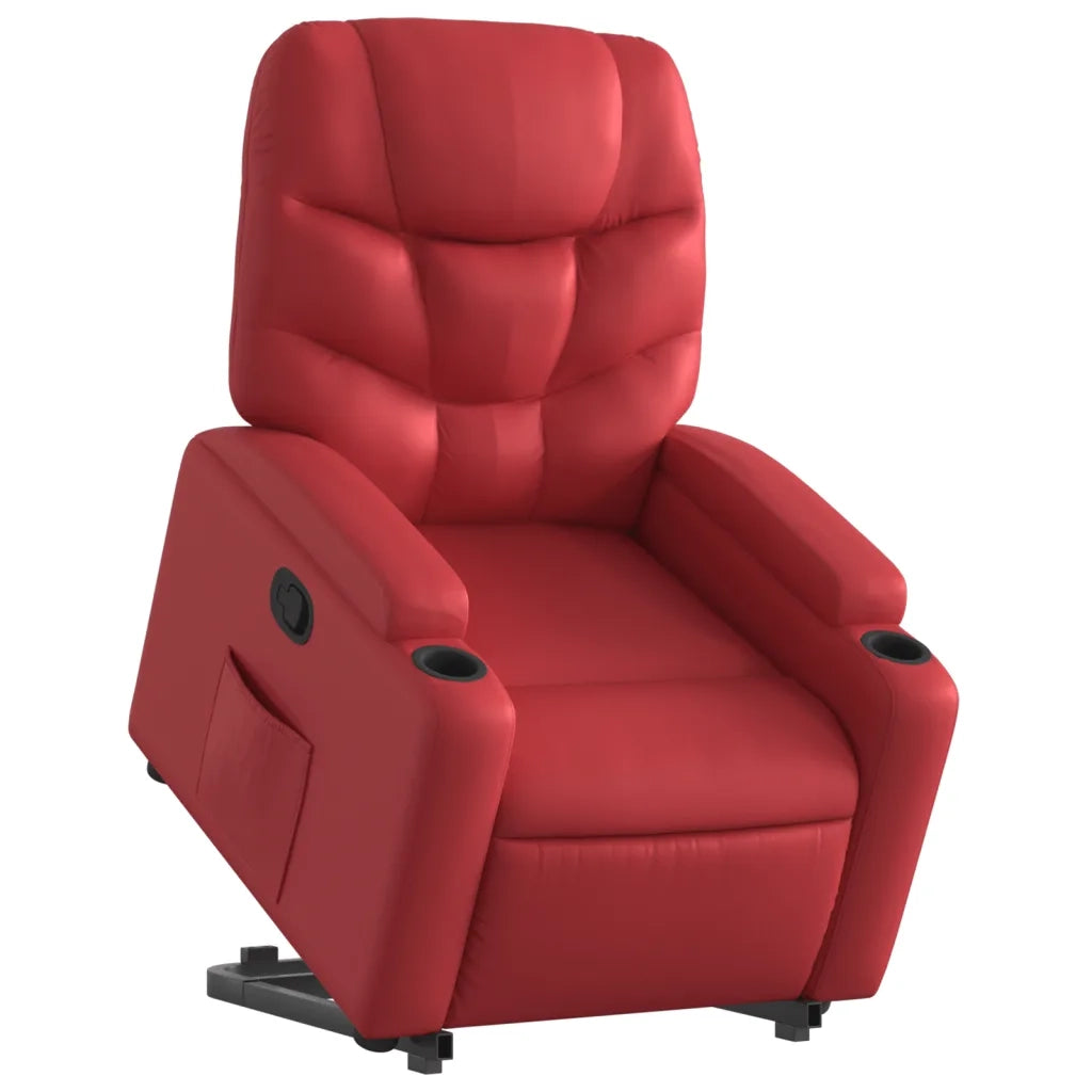 Poltrona Alzapersona Reclinabile Rosso in Similpelle 3204663