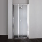 Porta nicchia doccia 90 cm tre ante trasparenti