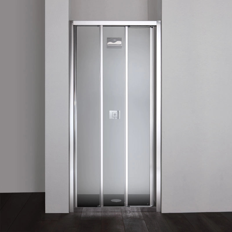 Porta nicchia doccia 90 cm tre ante trasparenti