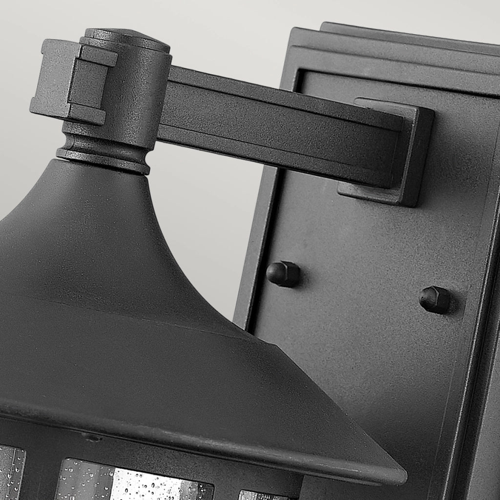 Applique esterna nera testurizzata E27 40W Freeport Hinkley