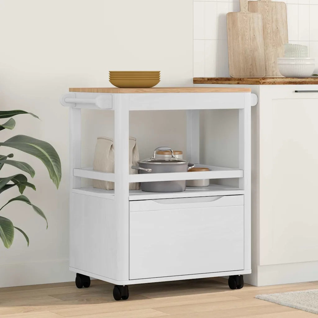Carrello da Cucina FLORO Bianco 72,5 x 45 x 80 cm