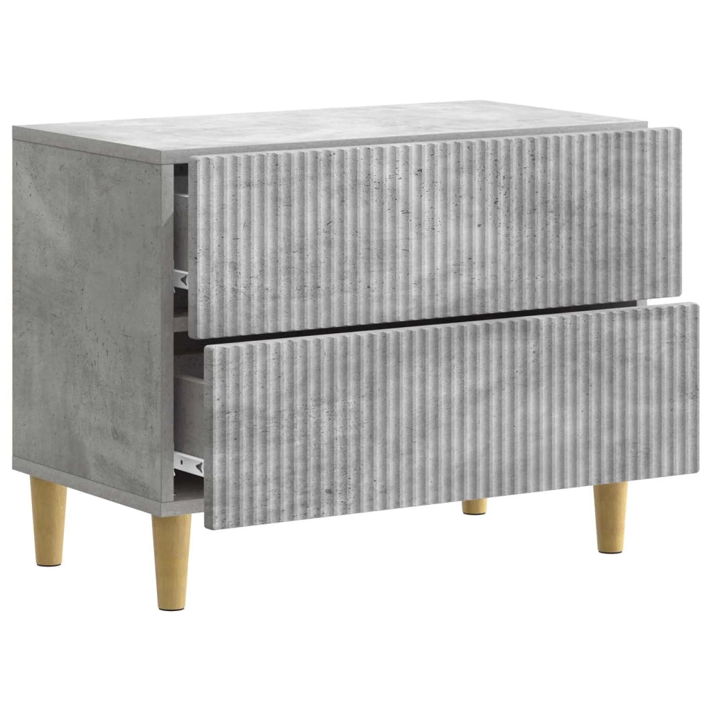 Comodino | Armadio da Notte | Mobiletto da notte con cassetto Grigio Cemento 62 x 34,5 x 48 cm