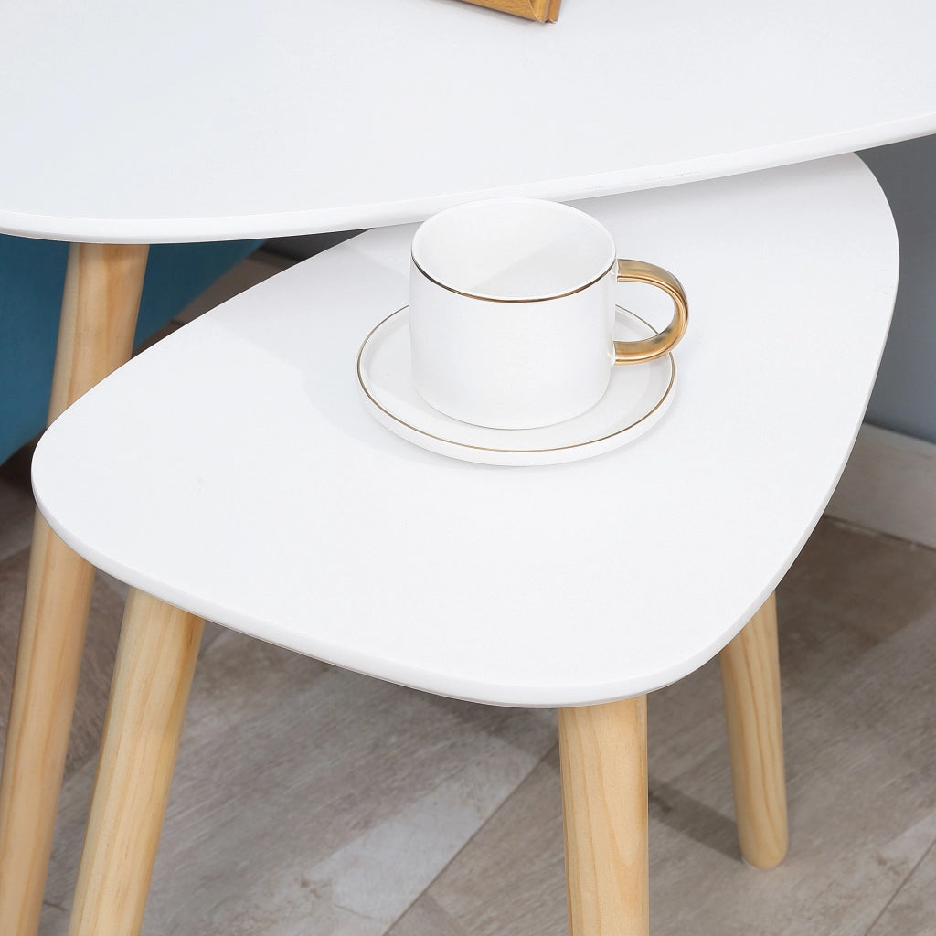 Tavolino da caff¨¨ nidificante design scandinavo ¨C zephmum ¨C bianco