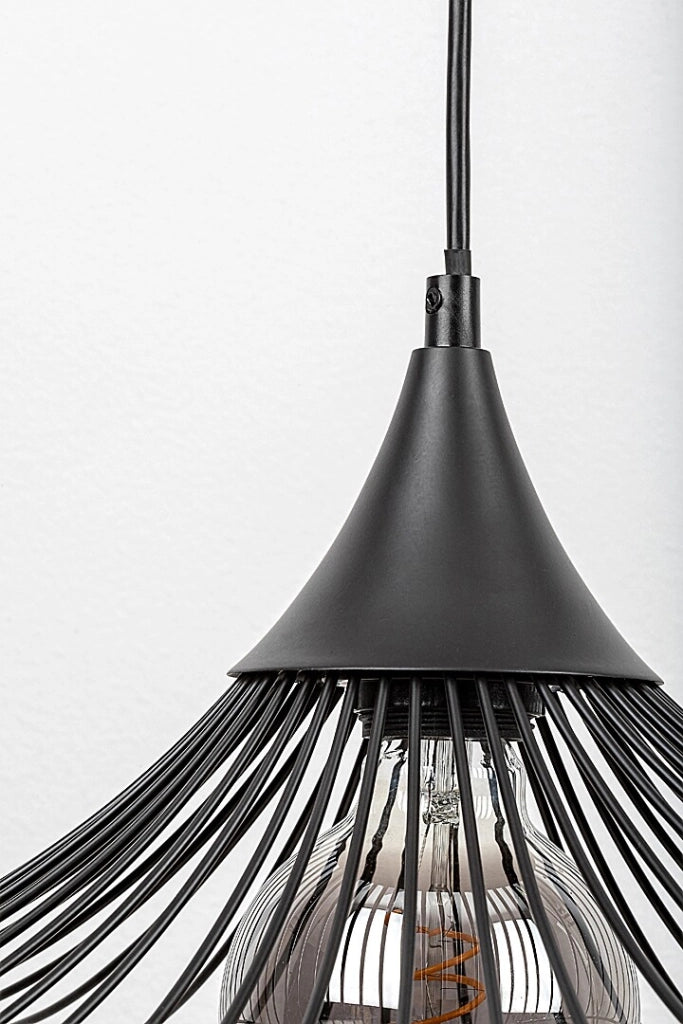 Lampada a sospensione Rabalux Sombero E27 nera Ø50cm