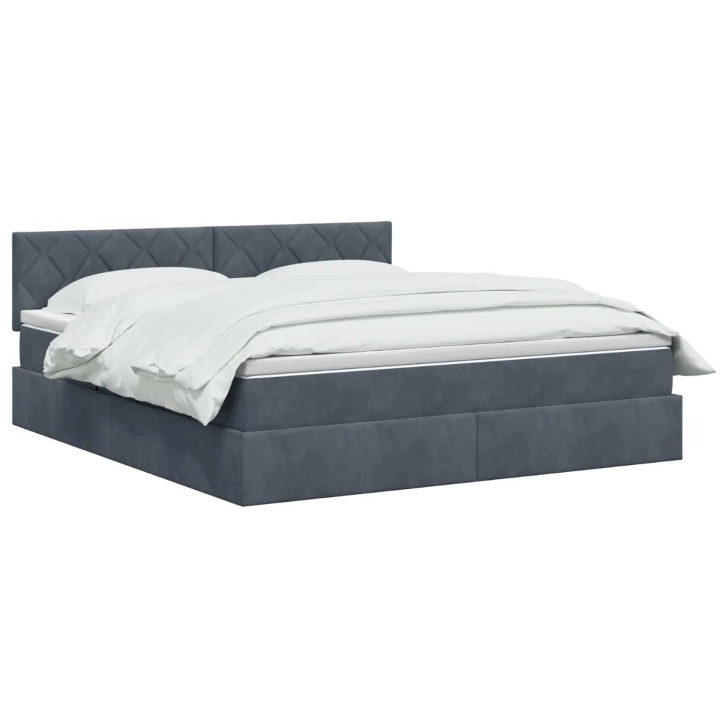 Letto con Contenitore Grigio Scuro 140 x 190 cm Velluto 3458866
