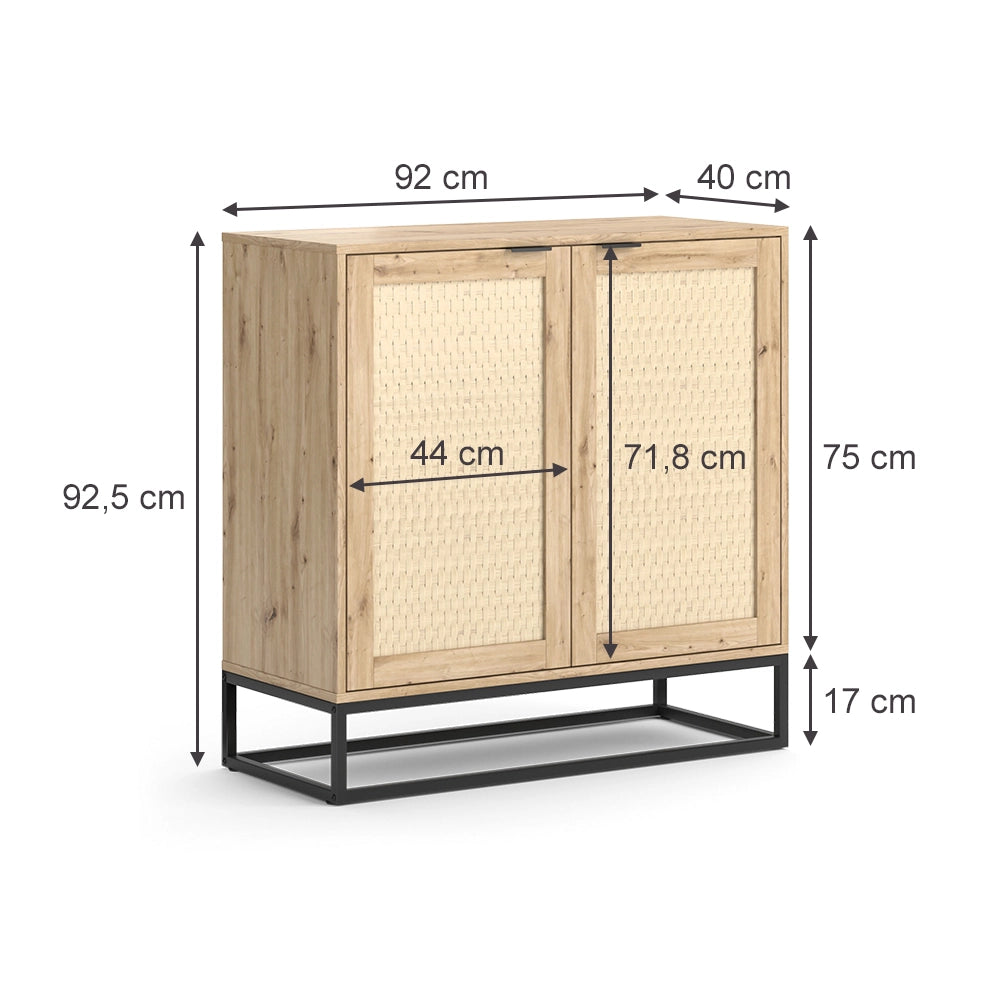 Vicco Cassettiera Marrone 40 x 92.5 cm con 2 porte