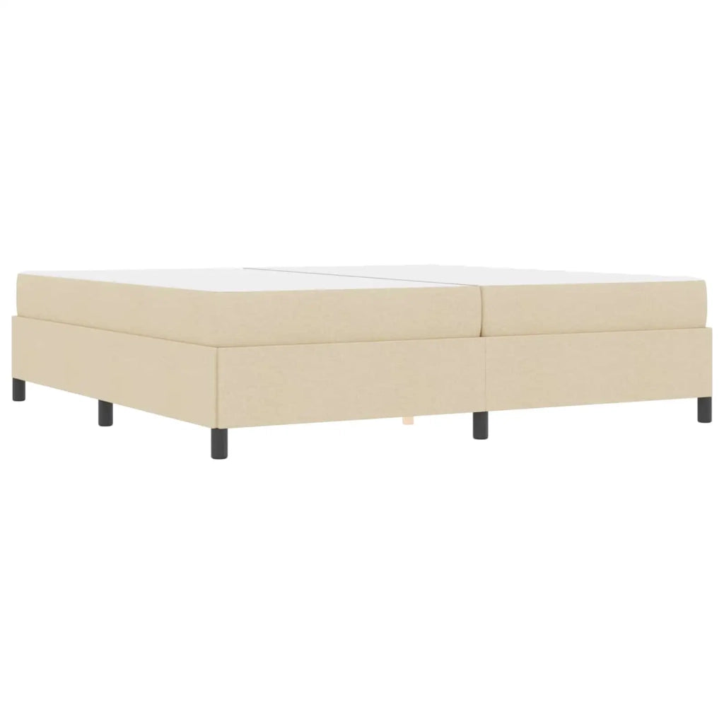 Letto a molle con materasso Crema 200 x 200 cm Tessuto
