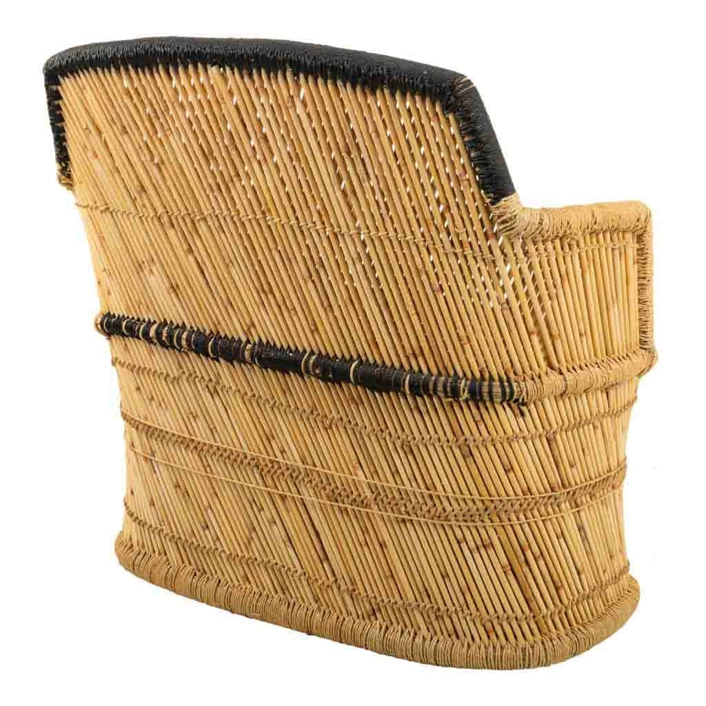 Divano 2 posti in bambù marrone 103x46x90h