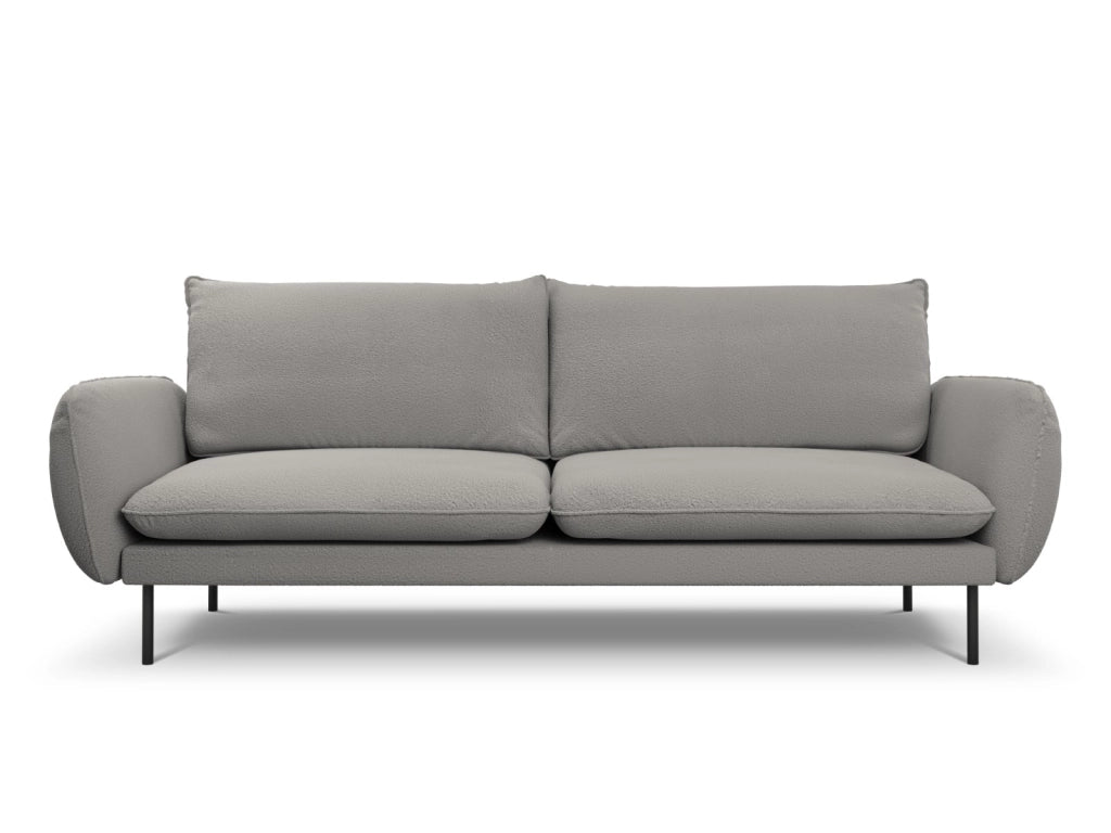 Cosmopolitan Design - Divano "Vienna" 4 posti in bouclé grigio 