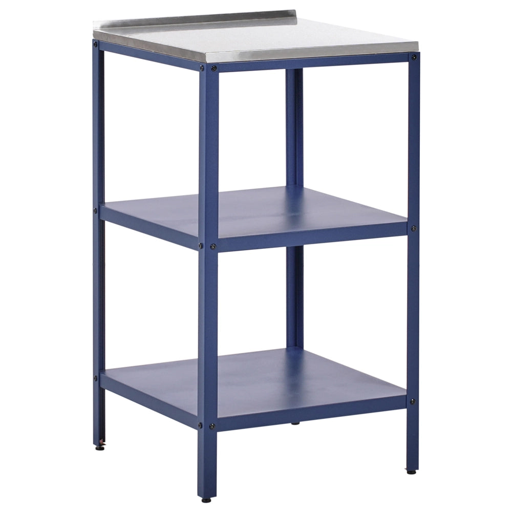 Isola da cucina per esterni Blu in acciaio inox a 2 ripiani con top Cucina da giardino da pranzo