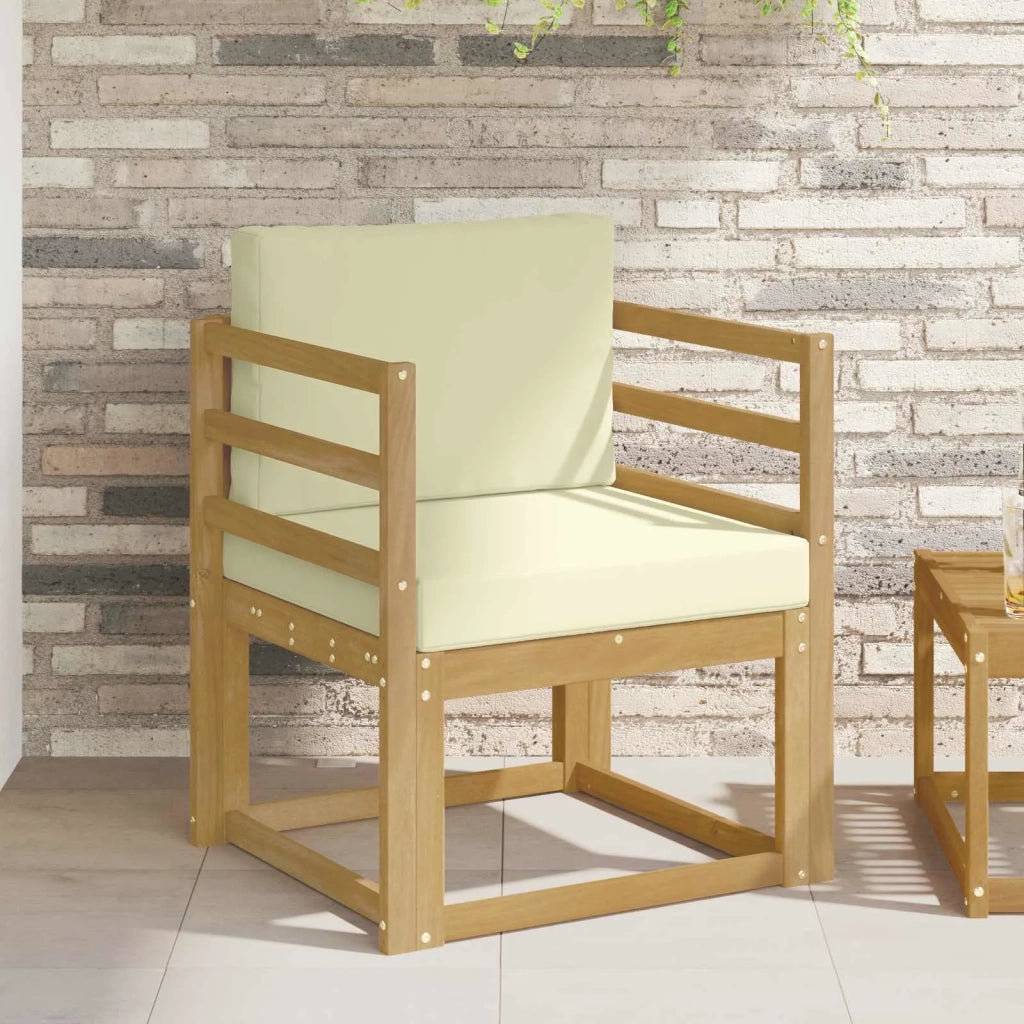 2 Pezzo Set di divani da esterno Poliestere Bianco e Crema 3438959