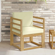 2 Pezzo Set di divani da esterno Poliestere Bianco e Crema 3438959