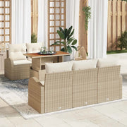 Set Divano da Giardino con cuscino 6 pcs beige e panna 3349525