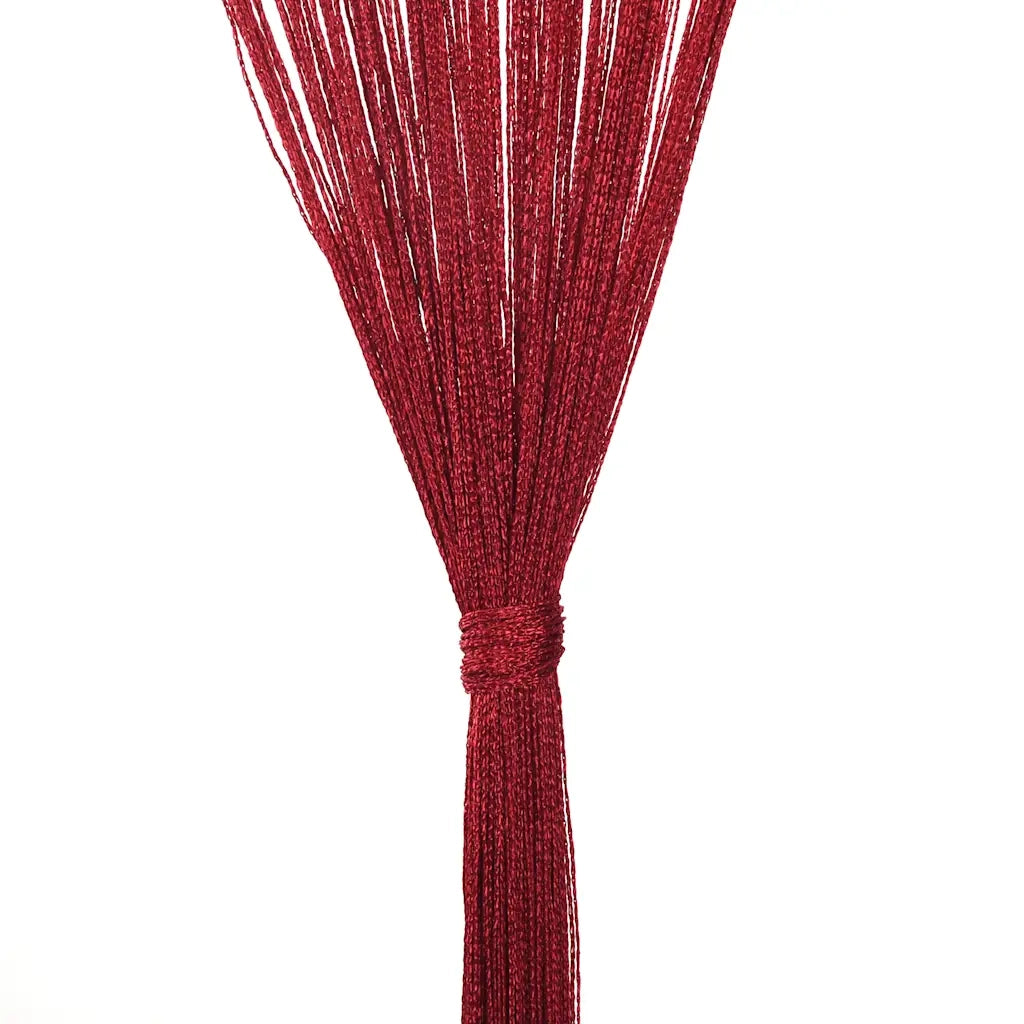 2 pz Tende a Fili 100x250 cm Rosso Borgogna