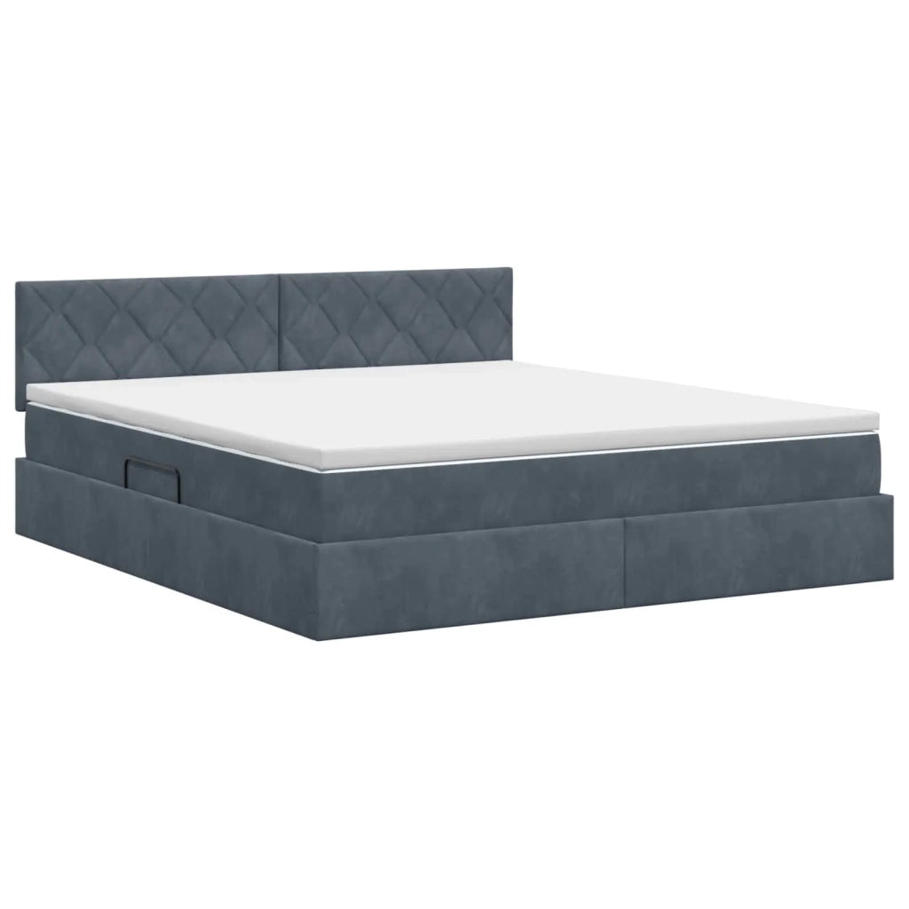 Letto con Contenitore Grigio Scuro 140 x 190 cm Velluto 3458866