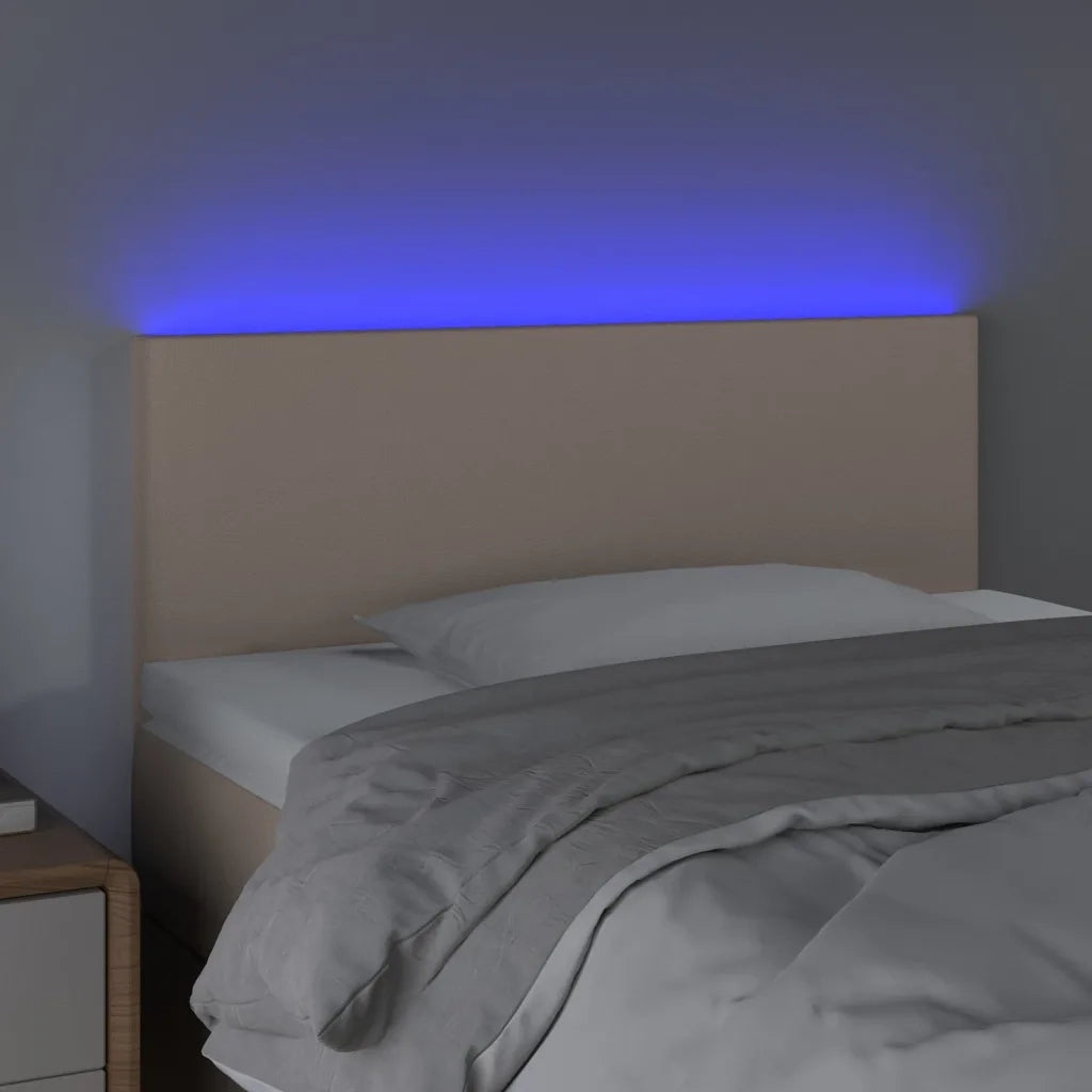 Testiera con LED-Testata Cappuccino a LED 100x5x78/88 cm in Similpelle 869060