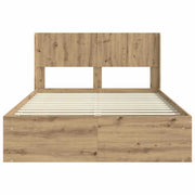 Letto matrimoniale | Letto per adulti | Struttura del letto con stoccaggio e testata Rovere Artigianale