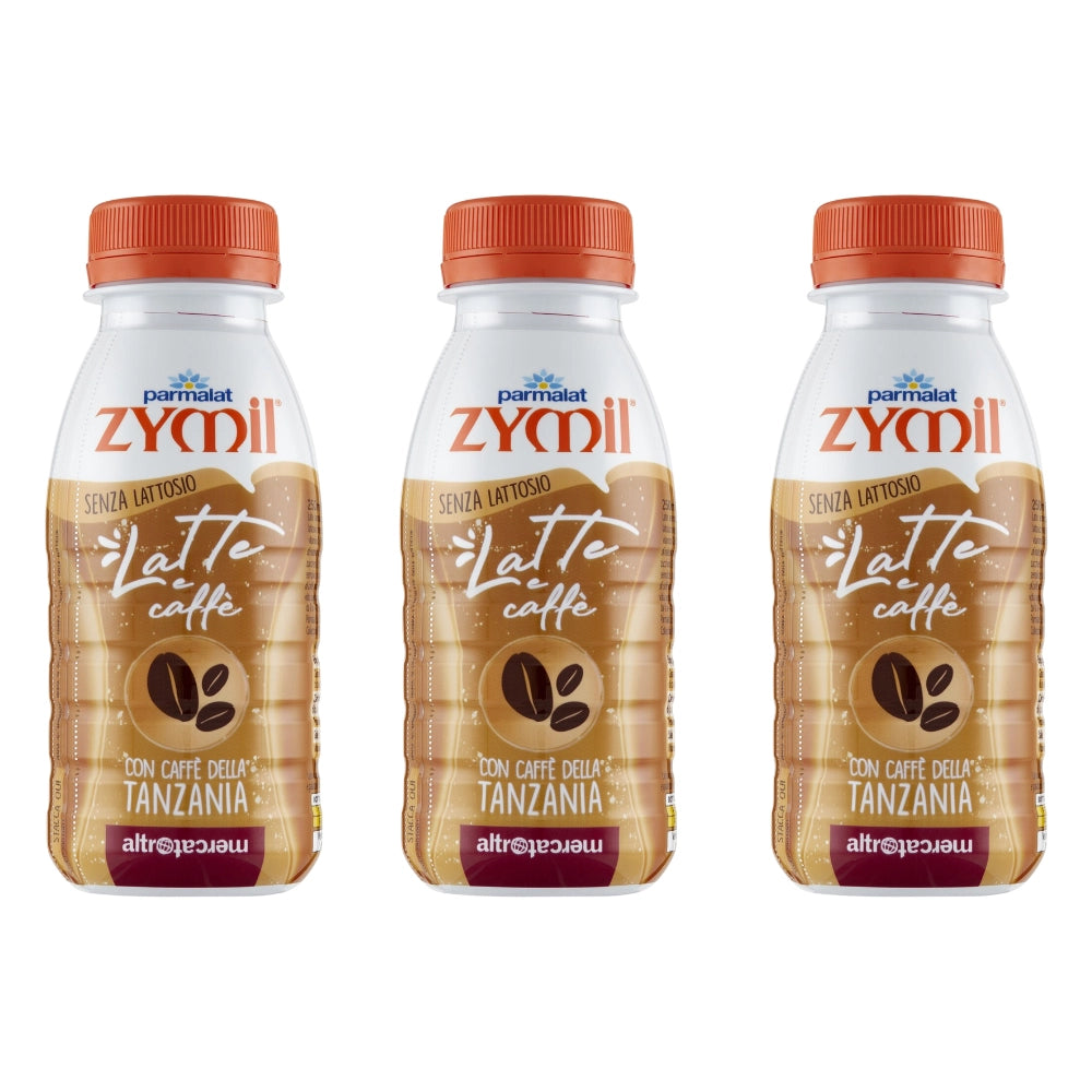 Zymil latte uht con caffe della tanzania 3 bottiglie da 250 ml