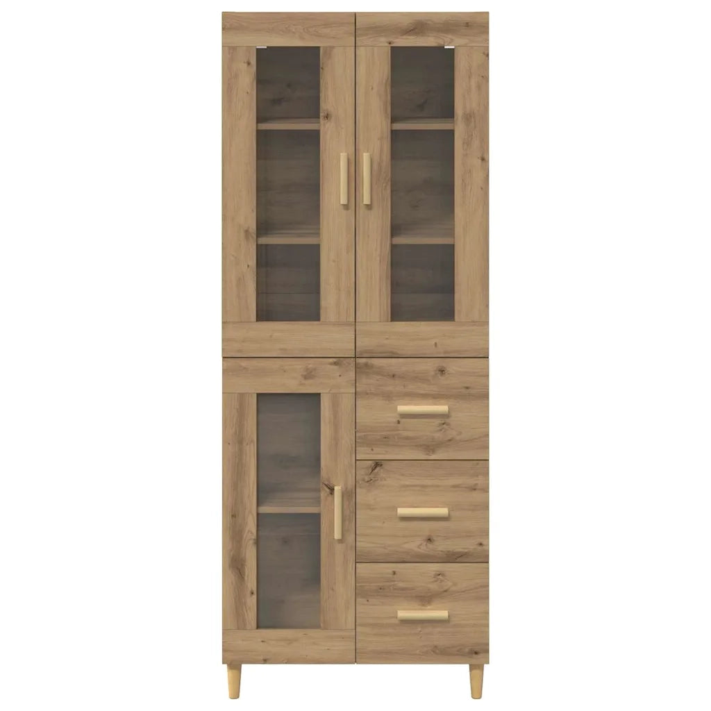 Credenza con Cassetto-Buffet-Armadio da cucina Rovere artigianale 69,5 x 34 x 180 cm 486918